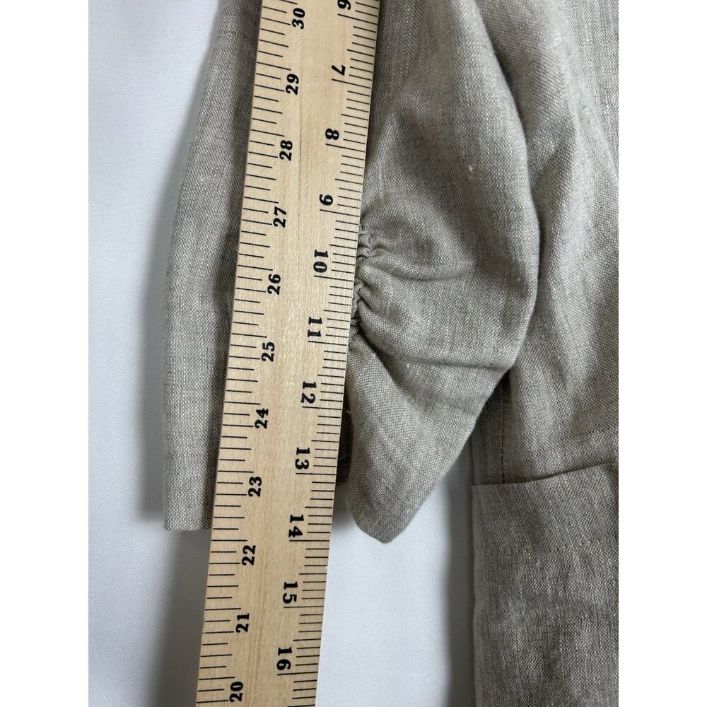Karen Kane Jacket Women's S Beige Heather Linen Button Front Minimalist Capsule - Picture 5 of 11